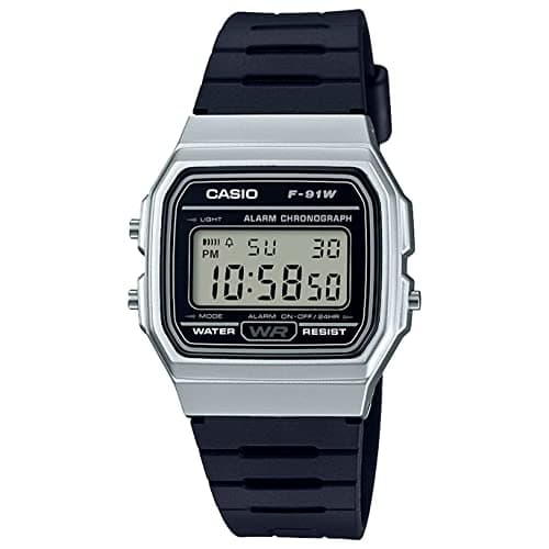 Image of Casio Men's 'Vintage' Quartz Metal and Resin Casual Watch, Color:Black (Model: F-91WM-7ACF), White, F91WM-7A