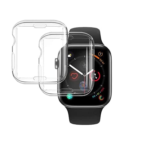 Image of CCLKHY 2 Pack Transparent Case Compatible with Apple Watch 38mm 1/2 / 3 Series, Screen Protector, Soft TPU Cover Case for iWatch 38mm Series 1/2/3