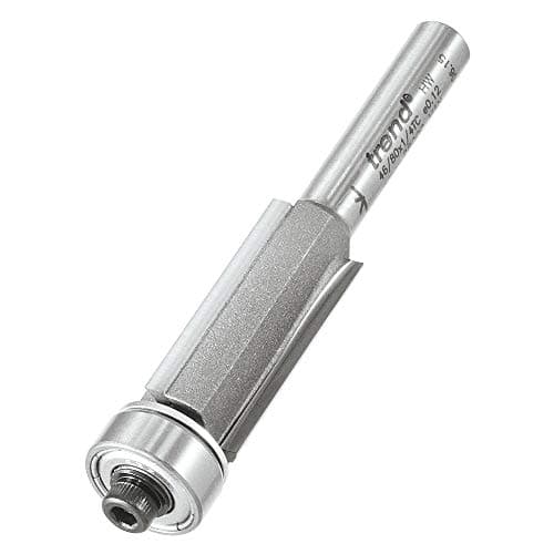 Image of Trend Professional Bearing Guided Triple Flute Trimming Cutter, 1/4 Inch Shank, 12.7mm Cut Diameter, 25.4mm Cut Length, Tungsten Carbide Tipped, 46/80X1/4TC