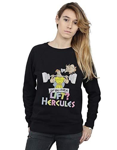Image of Disney Women's Hercules Do You Even Lift? Sweatshirt Black Medium
