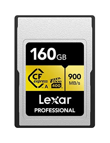 Image of Lexar Professional 160GB CFexpress Type A Gold Series Memory Card, Up to 900MB/s Read, Cinema-Quality 8K Video, Rated VPG 400 (LCAGOLD160G-RNENG)
