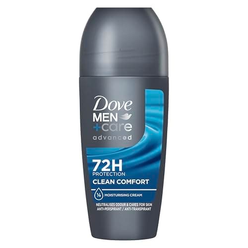 Image of Dove Men+Care Advanced Antiperspirant Roll-On Deodorant, Clean Comfort, Moisturizer, 72H Protection, 50ml