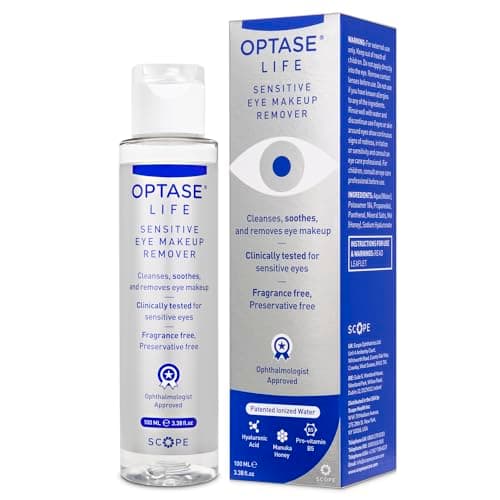 Image of Optase Life Sensitive Eye Makeup Remover - Oil-Free and Non-Greasy Cleanser - Formulated for Sensitive Eyes - Ophthalmologist Approved - 100ml