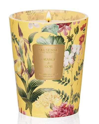 Image of M&SENSE Orange Goji Organic Soy Scented Candles Gifts for Women Strong 400g 75H Candle Gifts for Men Long Burning Non Toxic Aromatherapy Candles for Spa Large Home Fragrance Candle for Friend