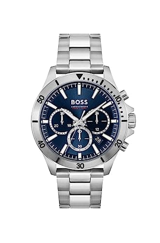 Image of BOSS Chronograph Quartz Watch for Men TROPER Collection with Silver Stainless Steel Bracelet - 1514069