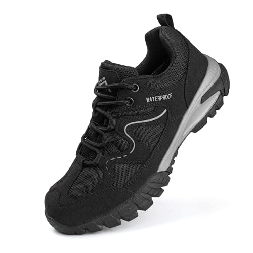 Image of CC-Los Waterproof Walking Shoes for Women, Lightweight Hiking Shoes for Outdoor Climbing Black Size 5