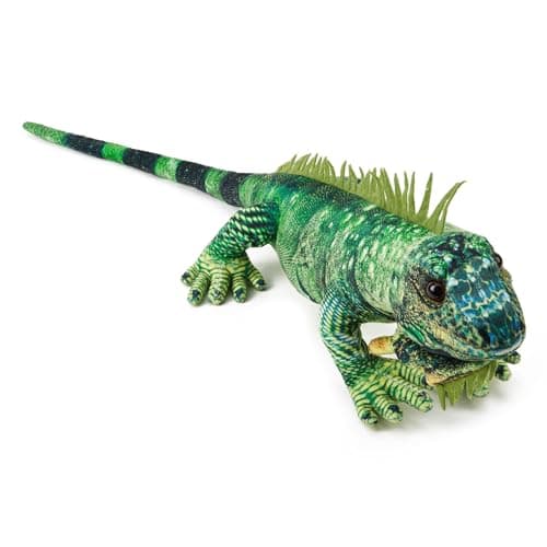 Image of Zappi Co Green Iguana 60 cm Plush Toy Realistic Soft Cuddly Animal, Vibrant Color, Lifelike Detail, Great for Play & Display, Featured on TikTok (60cm Length)