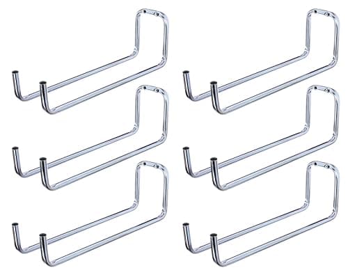 Image of Alberts 856205 Wall Hooks | Available in Different Designs | Double Angled | electrogalvanised Blue | Diameter Ø12 mm | 120 x 330 x 90 mm | Set of 6