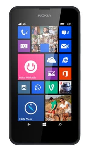 Image of Nokia Lumia 635 4G UK SIM-Free Smartphone - Black (Windows, 4.5-inch, 8 GB)