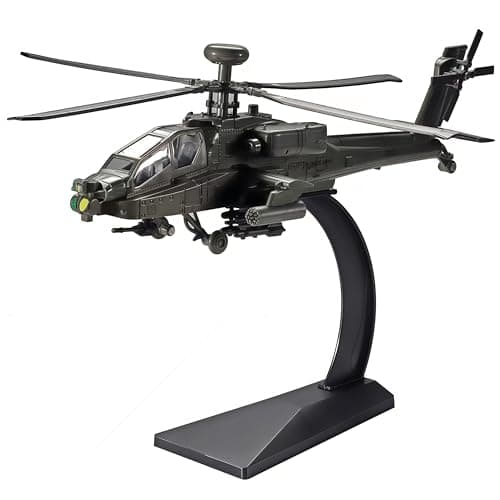Image of LGSRSNXHTX Apache 1:64 Scale Die-Cast Helicopter Model Airplane with Stand for Adults Attack Helicopter For Military Collect Home Office