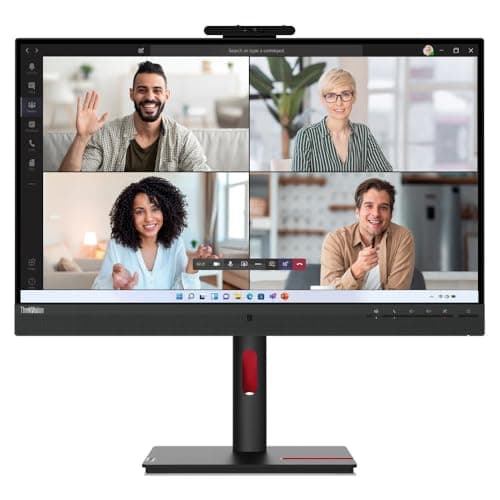 Image of Lenovo ThinkVision T27hv-30 27" Class Webcam WQHD LED Monitor - 16:9 - Raven Black