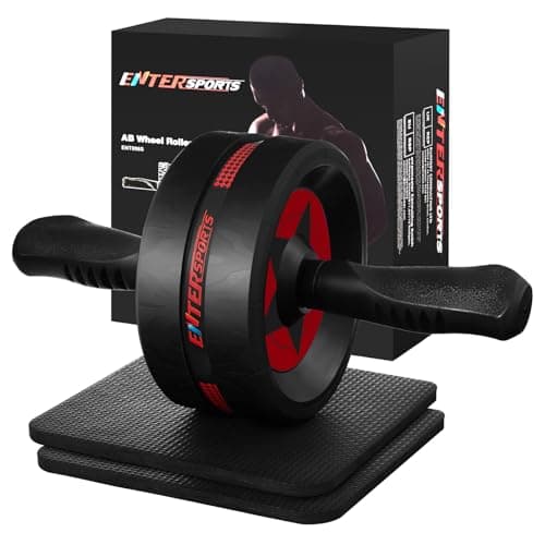 Image of EnterSports Ab Rollers, Ab Trainer for Home with Two Knee Mats, Ab Wheel for Abdominal Muscle Training, Ab Exercise Wheels, Suitable for Beginners, Advanced and Professionals