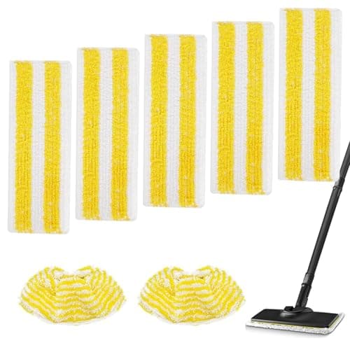 Image of Steam Cleaner Pads Compatible with Karcher EasyFix SC3, SC4, SC5 Steam Cleaner, 7Pcs Kit with 5 Floor Cloths + 2 Handheld Pads, Washable Microfiber Cloths for Karcher Steamer Accessories