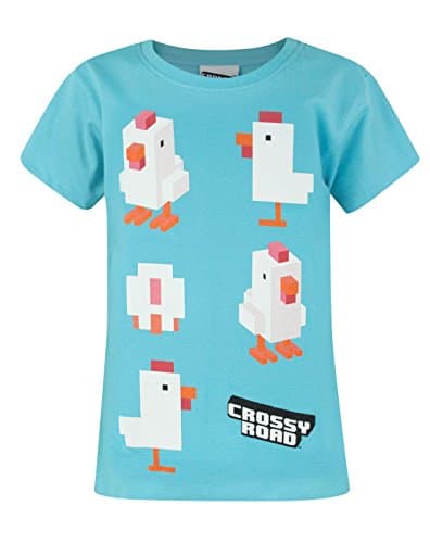 Image of Crossy Road Chicken Girl's T-Shirt (5-6 Years) Blue