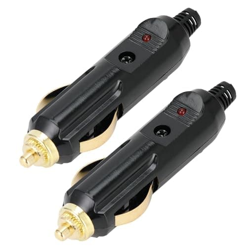 Image of 2 PCS 12V Universal Cigarette Lighter Plug Male, 12V Cigar Lighter Plug Male with LED Indicator, Full Copper Replacement Connector for Car Air Pumps Motorcycle Tractor