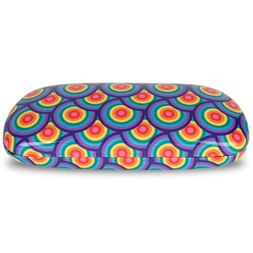 Image of LAGO TERRA Rainbow Print Hard Shell Glasses Case - Multicoloured