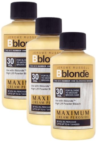 Image of Jerome Russell Bblonde Maximum Lift Cream Peroxide 30 Vol - Permanent Blonde Hair Dye for Blonde to Medium Brown Hair Colour, Hair Bleach with 9% Peroxide & Avocado Oil, Lifts 6-7 Shades, 75ml