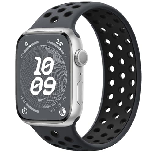 Image of Charlam Sport Loop Strap Compatible with Apple Watch Straps 44mm 45mm 46mm 42mm 49mm, Breathable Soft Silicone Band for iWatch SE Series 11 10 9 8 7 6 5 4 3 2 1 SE 3 Ultra 3, Men Women