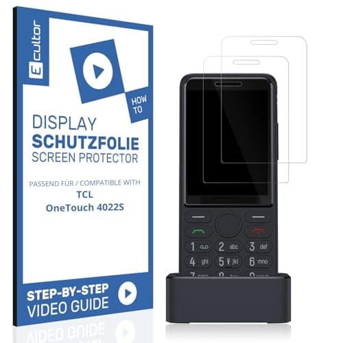 Image of Ecultor 2x protective film 3D compatible with TCL OneTouch 4022S, Flexible, 100% coverage, Fingerprint-ID compatible, Made in Germany, Full Cover screen protector
