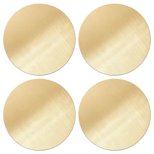 Image of 4 Pieces Gold coasters, Stainless Steel Cup Coasters, 10cm Round Table Coasters, Heat Resistant Holder for Home, Office, Cafe