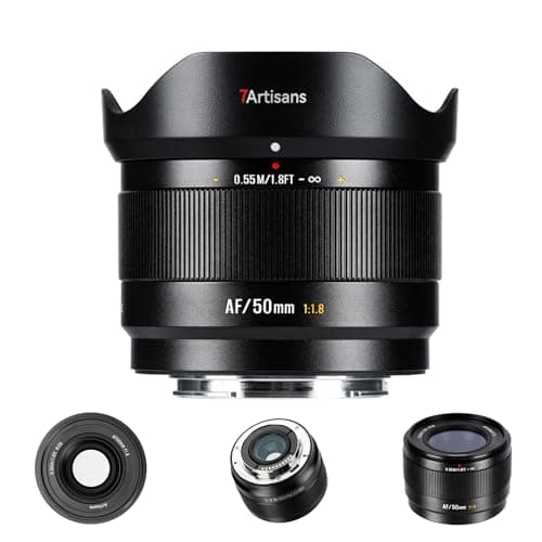 Image of 7artisans AF 50mm F1.8 for E Mount camera lens,180g,Autofocus Face Recognition lens, Large Aperture Prime APS-C Portable Shot lens for Sony E Mount A6000/A5000/A3000/NEX-Serie A6700, NEX-5T