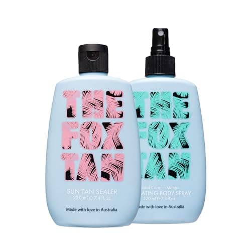 Image of The Fox Tan The Moisture Hit, Sun Tan Sealer & Hydrating Body Spray Set, Soothing & Moisturising, For Darker, Long-Lasting Tans, Vegan & Cruelty-Free, 220ml (Pack of 2)