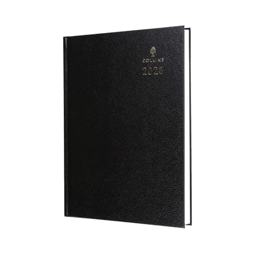 Image of Collins - Desk - 2026 12 Month Calendar Year Planner, Day-To-Page Diary, A4 Hard Cover - Black (44.99-26)