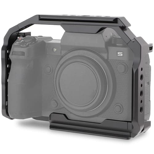 Image of Leftfoto XH2/XH2S Camera Cage - Aluminum Rig with Arca Base, NATO Rail, ARRI Thread Fit for DJI RS Stabilizer for FujiFilm X-H2/X-H2S Vlog Video Recording