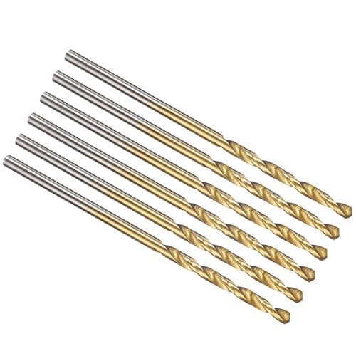 Image of PATIKIL 1.1mm Drill Bit, Jobber Straight Shank M2 High-Speed Steel 135° Titanium Nitride (TiN) Coated for Stainless Steel Hard Metal - 6 Pack