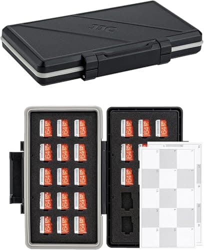 Image of JJC Water-Resistant Memory Card Case for 30 Micro SD/SDXC/SDHCSD Card, Memory Card Box Carrying Case, MSD Card Holder Storage