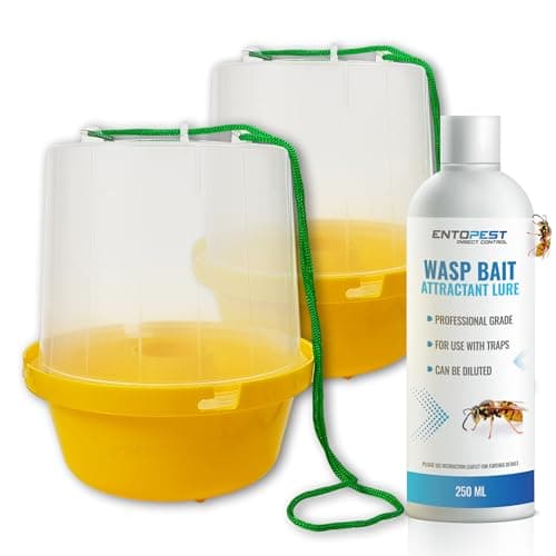 Image of Entopest 2 x Wasp Nest Killer Trap and Bait Attractant Kit | Wasp Trap, Hornet Trap, Bee Catcher, Wasp Traps Outdoor/Indoor, Hornet Nest Killer, Wasp Catchers for The Garden