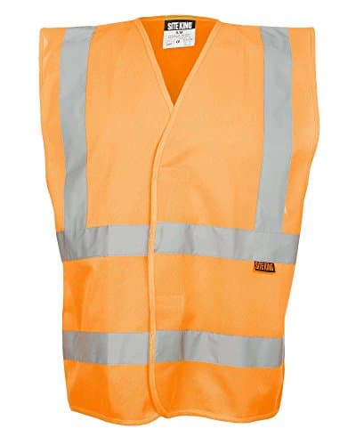 Image of HI VIS WAISTCOAT Mens Vests - Work High Visability in Yellow or Orange Sizes S to 4XL (4XL - XXXXL, ORANGE)