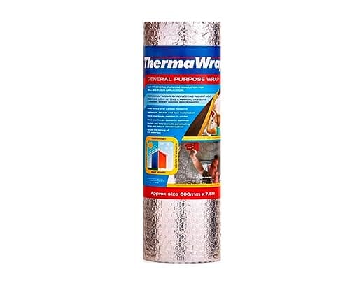 Image of Thermawrap Bubble Foil Insulation 600mm x 7.5m Heat Reflective Easy Fit Energy Saving, for Floors, Walls, Roofs and General Purpose