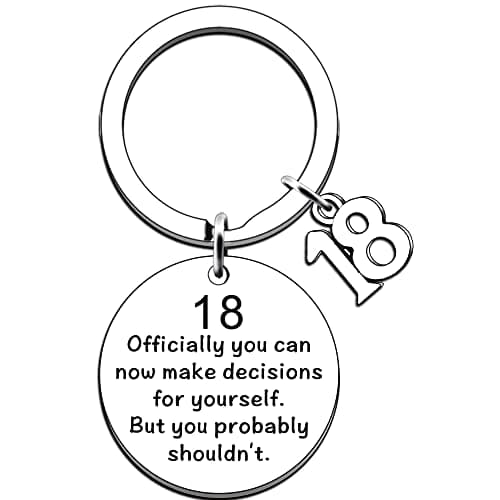 Image of JMIMO 18th Birthday Gifts for Boys Girls 18th Birthday Gifts Keyring Keepsake Present