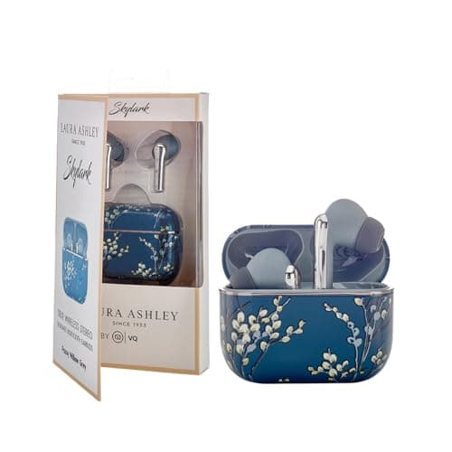 Image of Laura Ashley TWS Wireless Earbuds by VQ - Skylark Wireless Earphones with Bluetooth 5.4, HD Mic & ENC Noise Cancelling - 40H Backup Rechargeable Ear buds Compatible with iOS & Android - Willow Grey