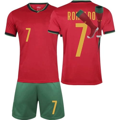 Image of Football Jersey For boys girls 2024 Men Jersey Youth Trainshirts Jersey Football Suit Soccer Jersey Shorts Set Fans Gift (D, 8-9 Y)