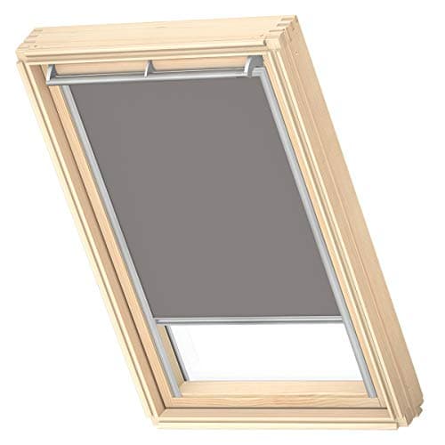 Image of VELUX Original Roof Window Blackout Blind for M06, M35, Grey, with Grey Guide Rail
