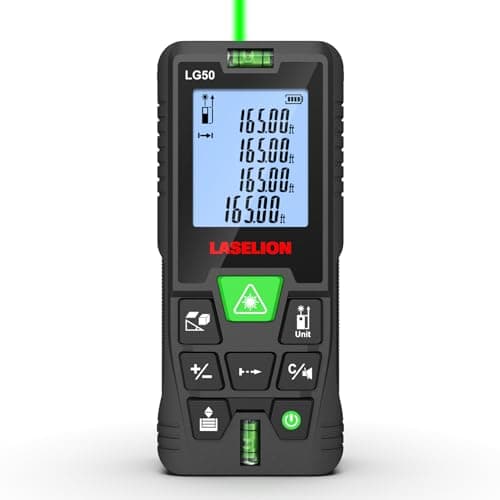 Image of LASELION Green-Beam Laser Distance Meter, Device Portable M/in/Ft Unit Switching Backlit LCD Laser Distance Measure for Pythagorean Mode,Measuring Distance,Area,Volume (50m)