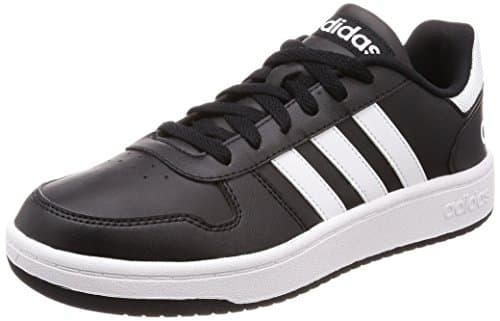 Image of adidas Men's Hoops 2.0 Basketball Shoes, Black (Cblack/Ftwwht/Ftwwht Cblack/Ftwwht/Ftwwht), 8.5 UK