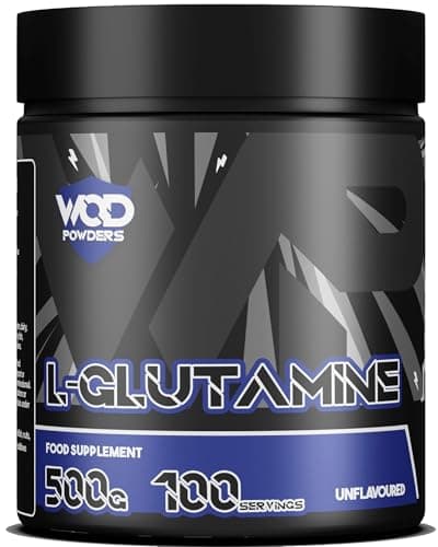 Image of Glutamine Powder - 500g | Amino Acid, Improve Recovery, Boosts Immune System | Unflavoured 100% Micronized Glutamine Powder | 100 Servings in Tub with Scoop by WOD Powders