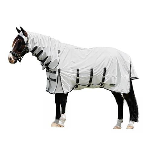 Image of WeatherBeeta ComFiTec Sweet Itch Shield Fly Sheet Combo, White/Charcoal, 6'3