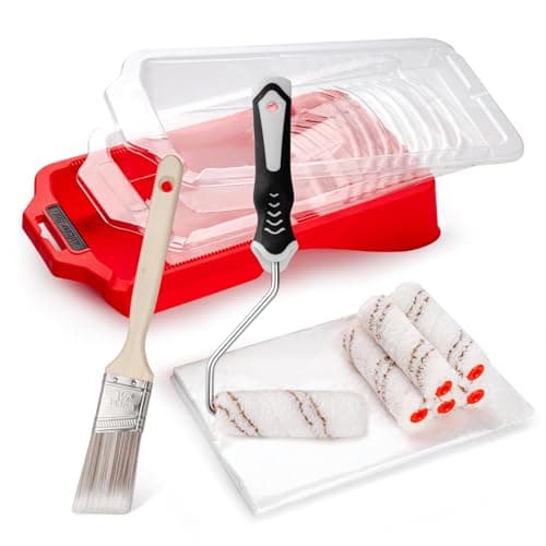 Image of Mister Rui 4 Inch Paint Roller Kit, Mini Rollers for Painting, Small Paint Roller Set for Small Painting Projects, Small Roller and Tray for Most Home Decoration and Renovation