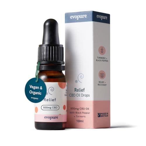 Image of CBD Oil 500mg for Muscle & Joint Relief – Broad Spectrum Hemp Extract with Turmeric & Black Pepper – Recovery & Inflammation Support – THC Free – 10ml | Evopure