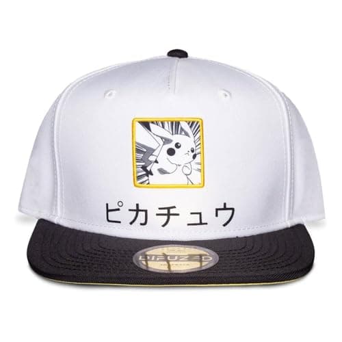 Image of Pokemon Pikachu Japanese Patch Snapback Baseball Cap SB463644POK White