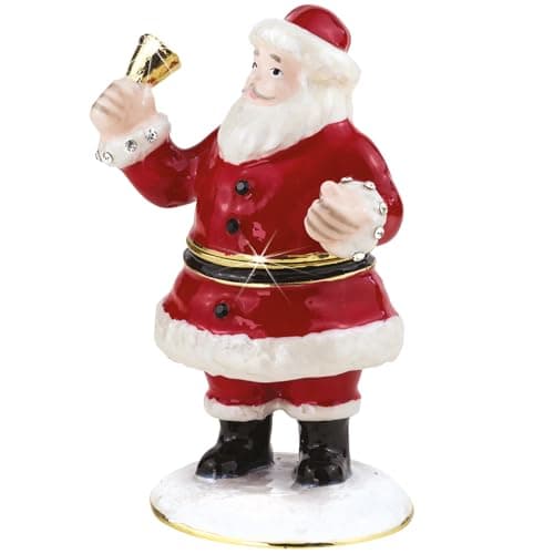 Image of Craycombe Trinkets 6082 Santa Ringing Bell Trinket Box, Red