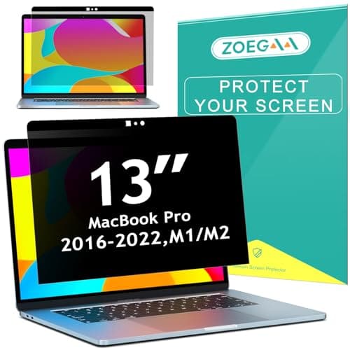 Image of ZOEGAA Privacy Screen MacbBook Pro 13 Inch Compatible with MacBook Pro/Air 13 Inch (2016-2022,M1/M2), Magnetic Removable Anti Blue Light Privacy Screen With Webcam Cover