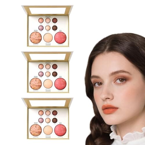 Image of All-in-One Baked Makeup Palette, Baked Powder Face Palette for Women, Complete Full Face Pastel Plate, Blush Highlighter Bronzer Kit for a Smooth, Natural Finish, Ideal Makeup Kit. (3 Boxes)