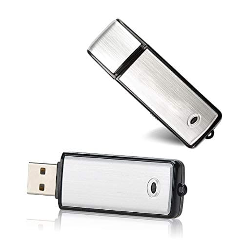 Image of 8G Mini Digital Voice Recorder – Podazz Sound Actived 90 Hours Capacity USB Rechargeable Metal Case Sound Recorder for Lectures Meetings