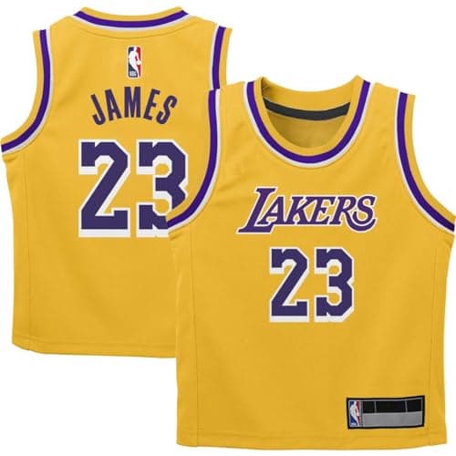 Image of Lebron James Los Angeles Lakers NBA Kids 4-7 Yellow Gold Icon Edition Player Jersey, Yellow, 7