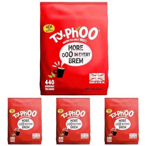 Image of Typhoo Tea • 440 Black Tea Bags • Refreshing Everyday Blend • Bold & Full-Flavoured • Vegetarian Friendly • Packed in the UK • Ethical Sourcing (Pack of 4)
